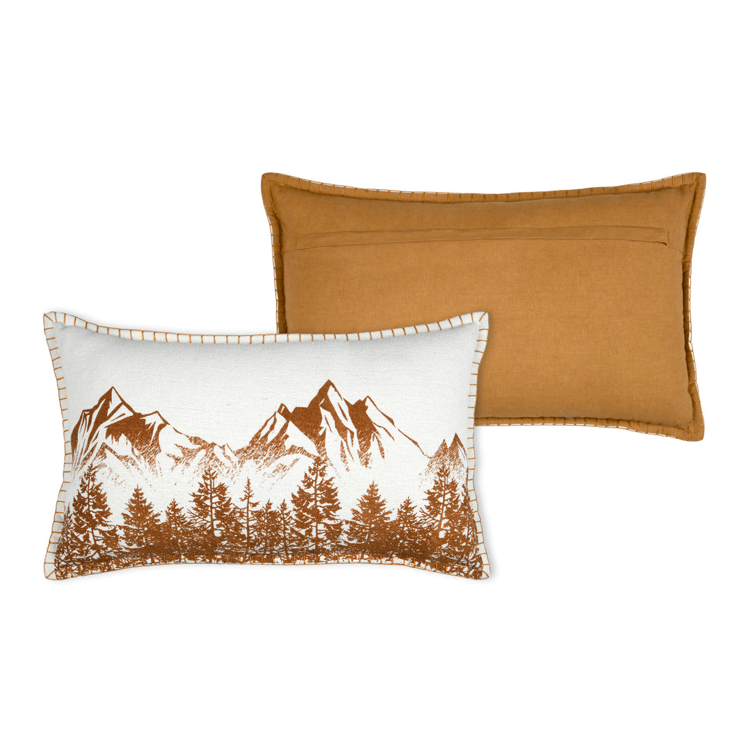 Housse de coussin- Montagne orange curry