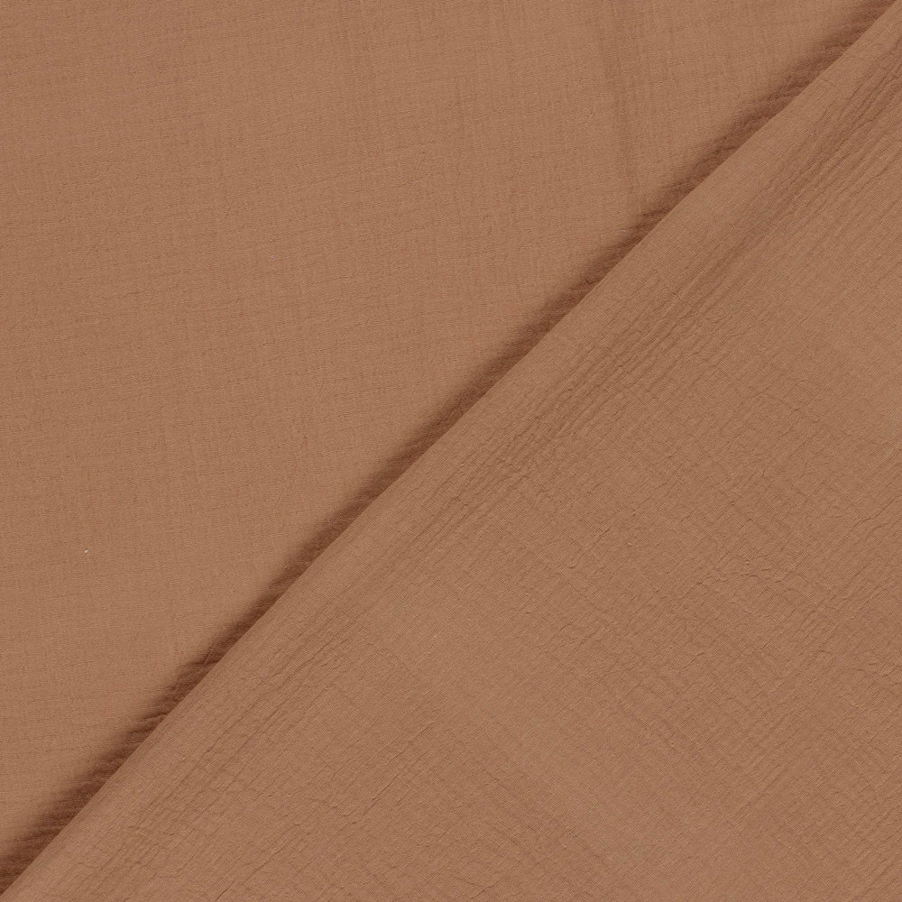Tissu double gaze de coton - Noix de muscade - Biner Pinaton