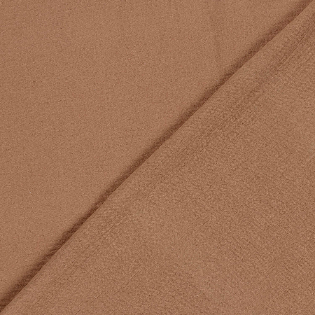 Tissu double gaze de coton - Noix de muscade - Biner Pinaton