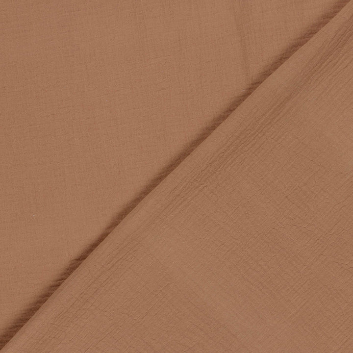 Tissu double gaze de coton - Noix de muscade - Biner Pinaton
