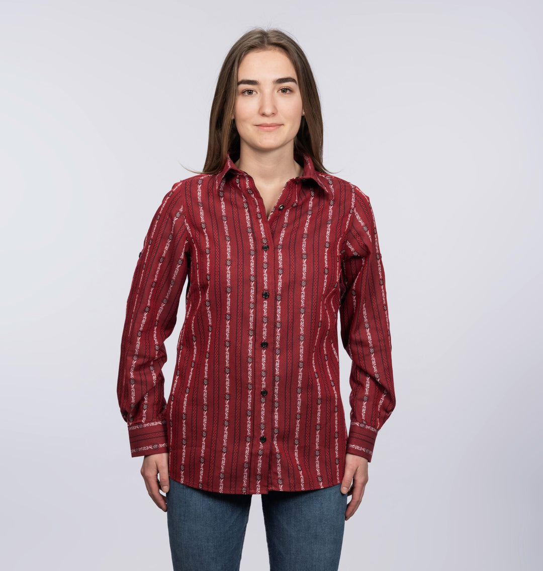 Blouse Dame Edelweiss Manches Longues- Bordeaux