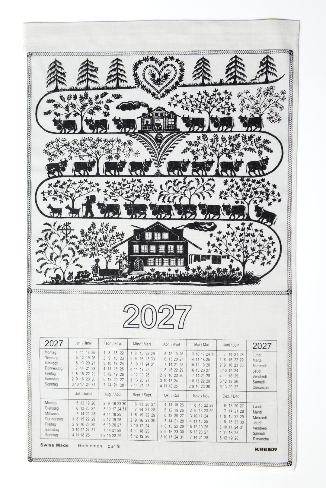 Calendrier en Tissu- Découpage suisse 2027 - Biner Pinaton