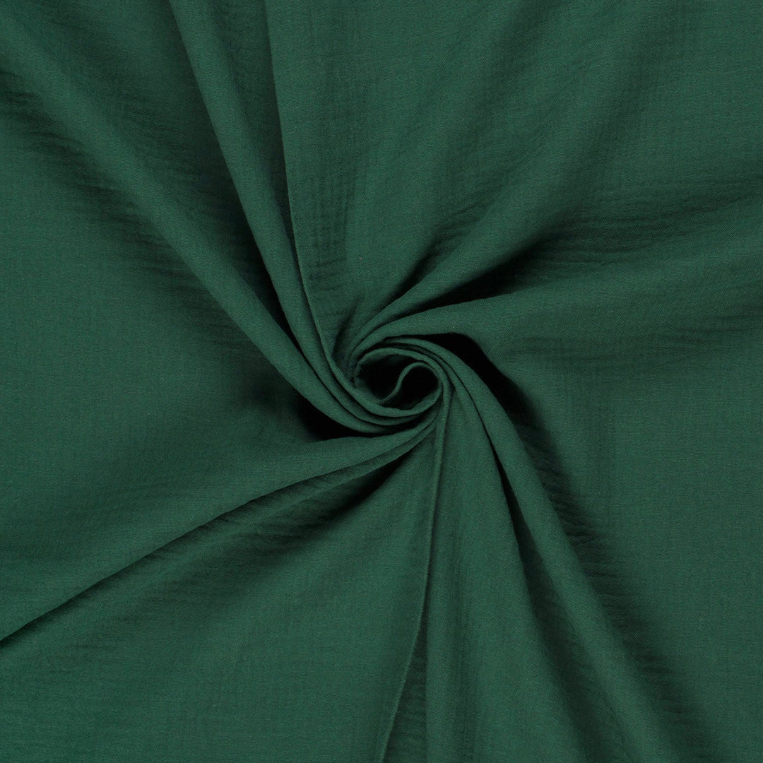 Tissu double gaze de coton - Vert foncé - Biner Pinaton
