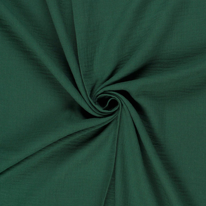 Tissu double gaze de coton - Vert foncé - Biner Pinaton