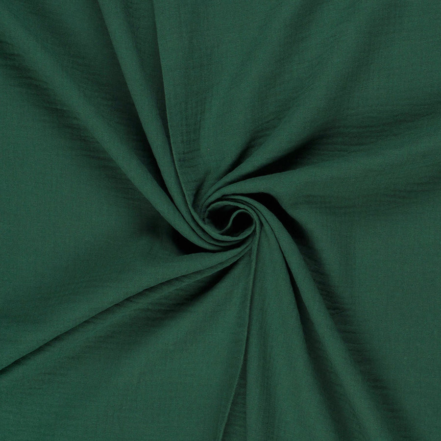 Tissu double gaze de coton - Vert foncé - Biner Pinaton