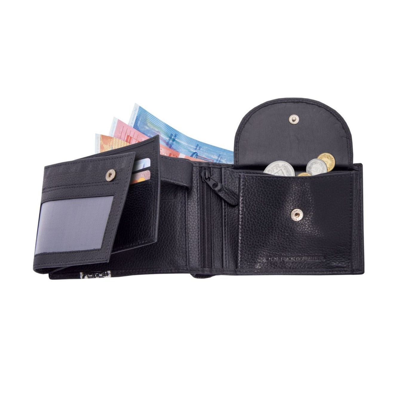 Porte-monnaie Motif Drapeau Suisse - Cuir Fin, Fermeture éclair, 11,5x10,5 Cm, Compact - 8