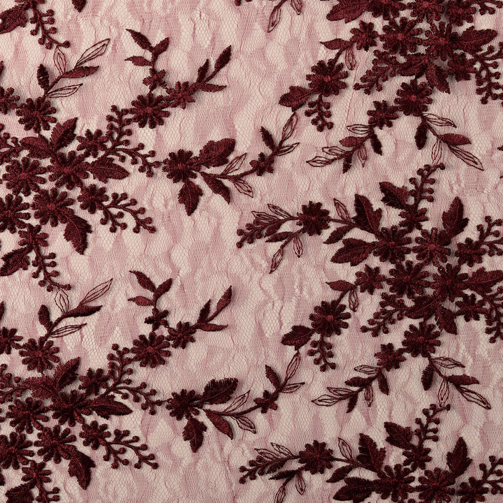 Tissu dentelle- Bordeaux - Biner Pinaton