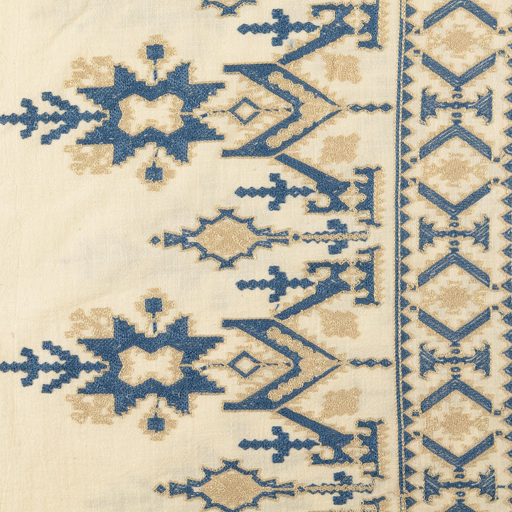 Tissu coton brodé- Motif geométrique - Biner Pinaton
