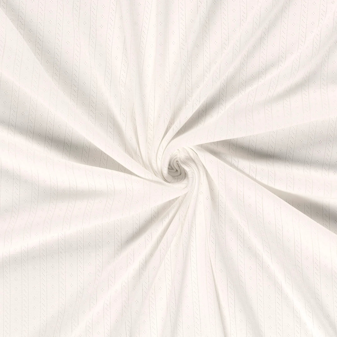 Tissu Jersey ajouré Pointelle- Blanc