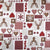 Toile Enduite - Cerfs et Carreaux Rouge