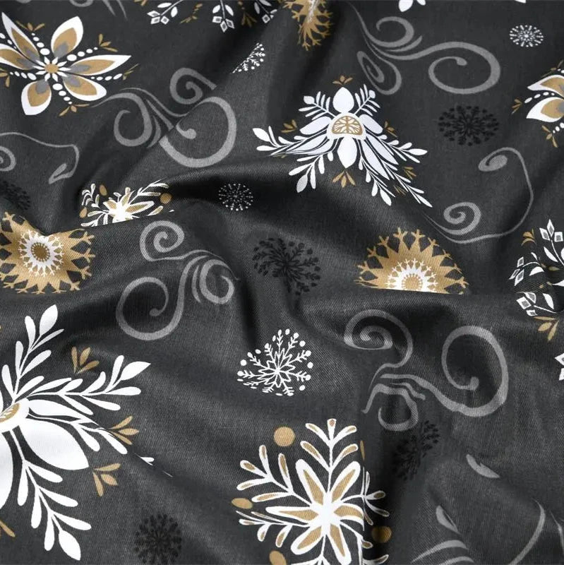 Toile Enduite - Flocons de Neige Anthracite