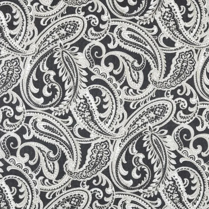 Tissu Coton Sergé- Paisley Anthracite