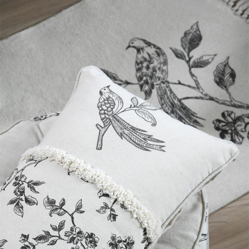 Housse de Coussin- Dessin d'oiseaux