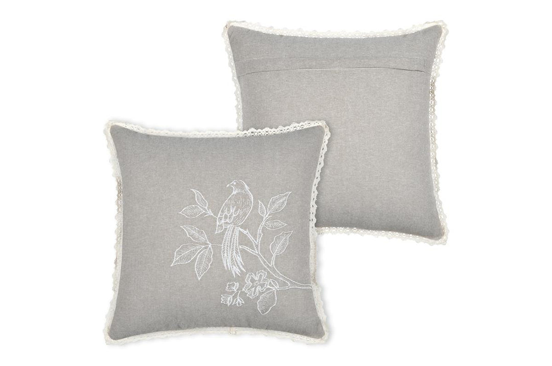 Housse de Coussin- Oiseau Brodé