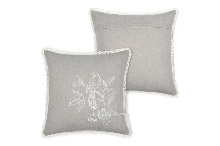 Housse de Coussin- Oiseau Brodé