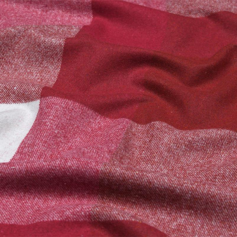 Tissu Lainage Polyester - Carreaux Rouge et Bordeaux