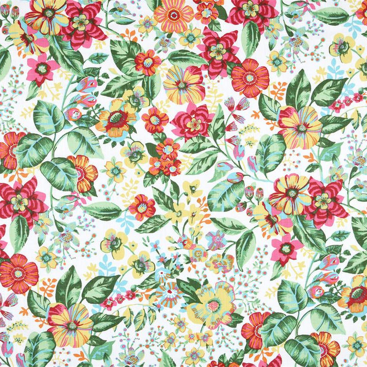 Tissu Coton - Toile Fleurs multicolores