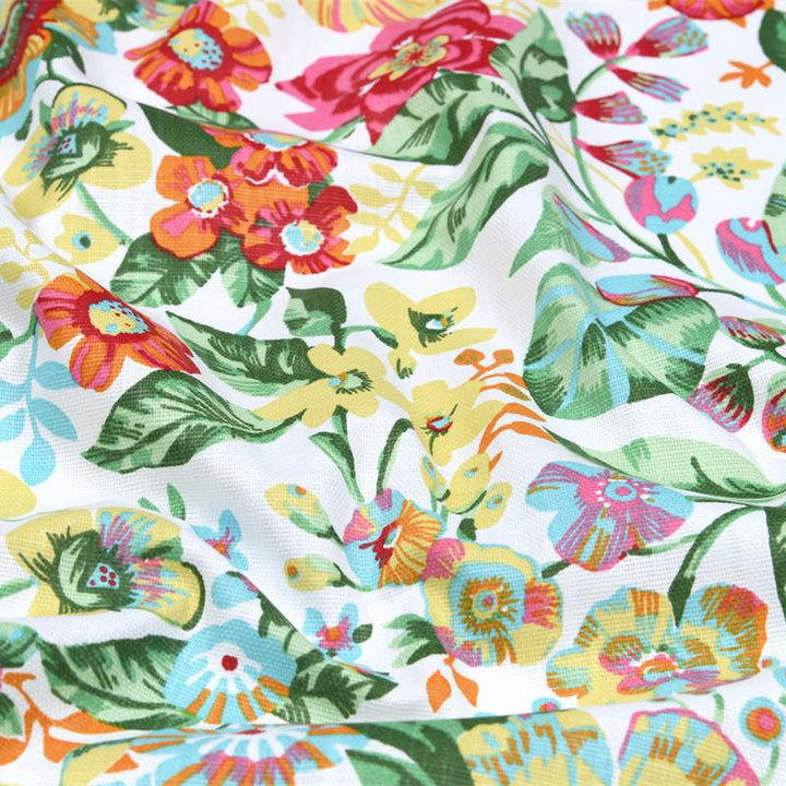 Tissu Coton - Toile Fleurs multicolores