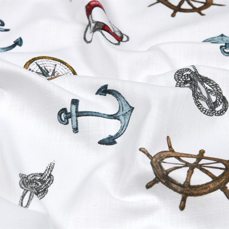 Tissu Toile de Coton- Motifs Marins