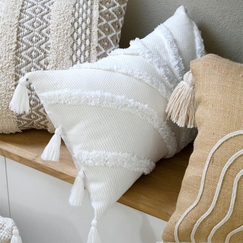 Housse de Coussin- Bohème Blanc