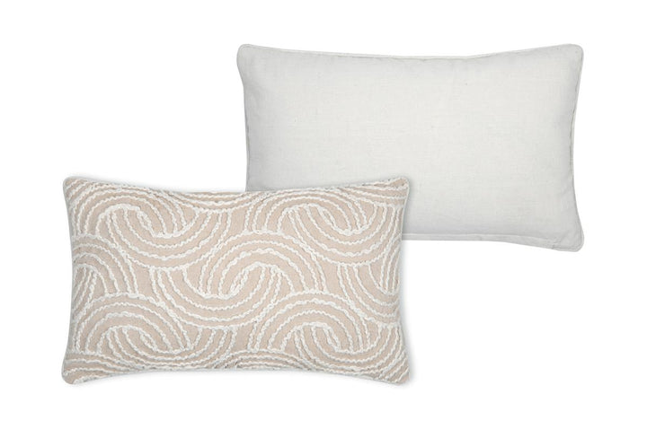Housse de Coussin- Brodé Beige