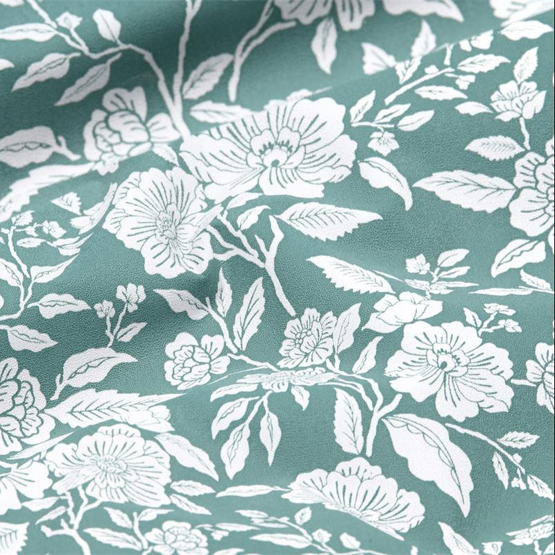 Toile PVC - Fleurs sur fond bleu - Biner Pinaton