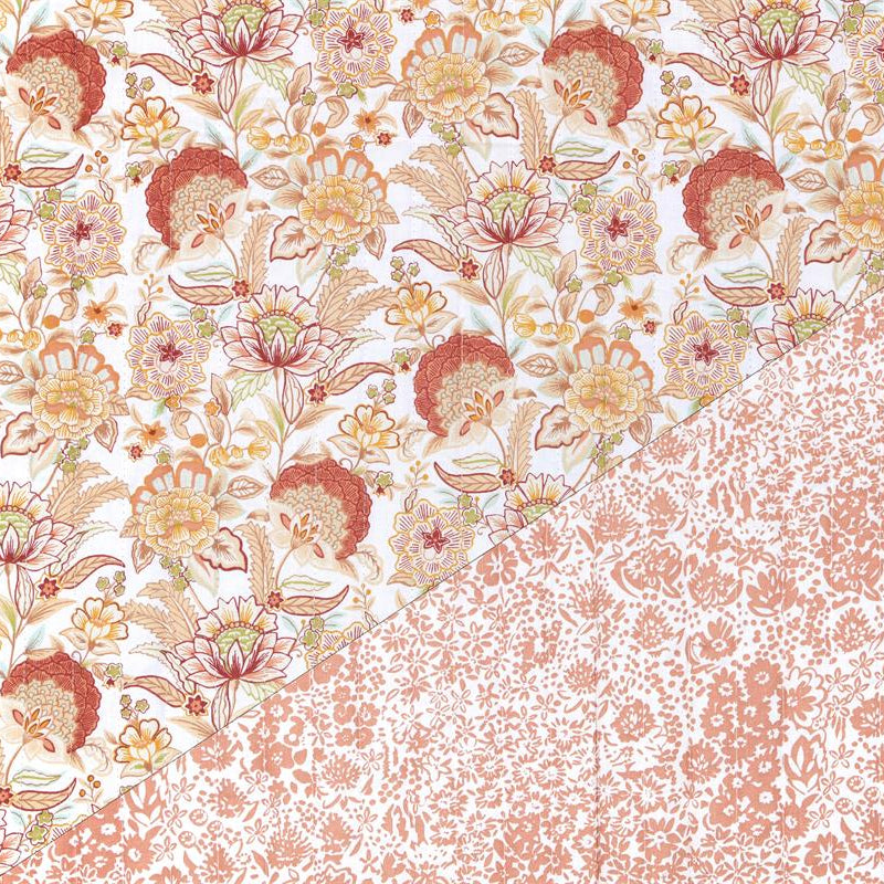 Tissu Matelassé Coton Double-Face- Indien Terracotta - Biner Pinaton
