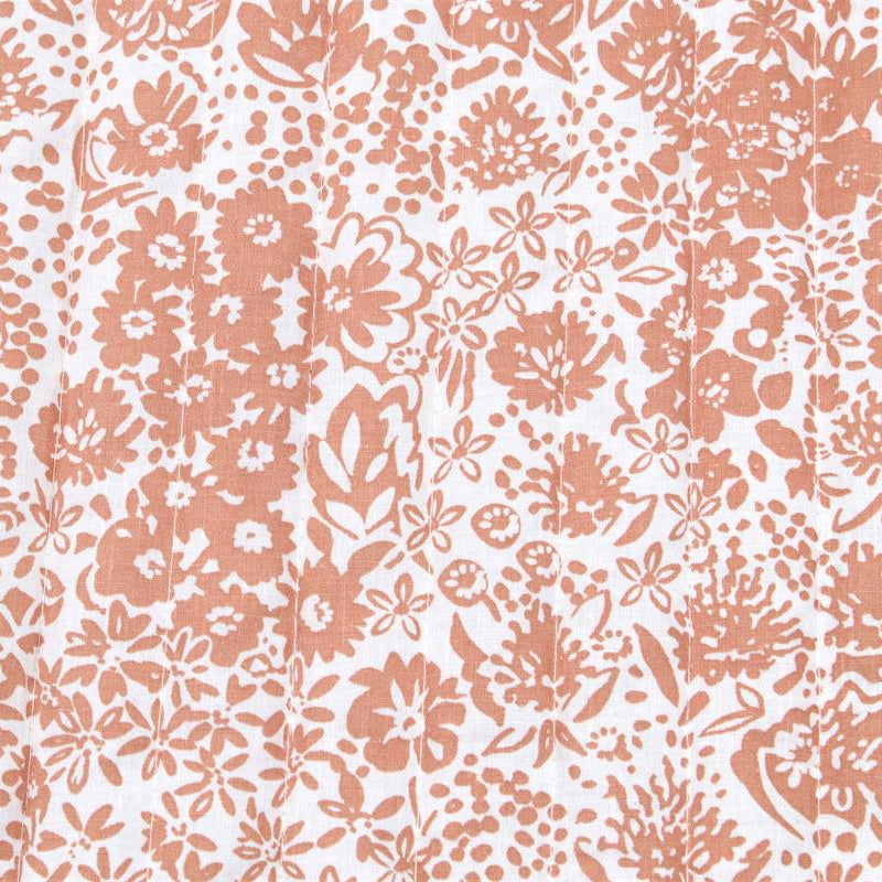 Tissu Matelassé Coton Double-Face- Indien Terracotta - Biner Pinaton