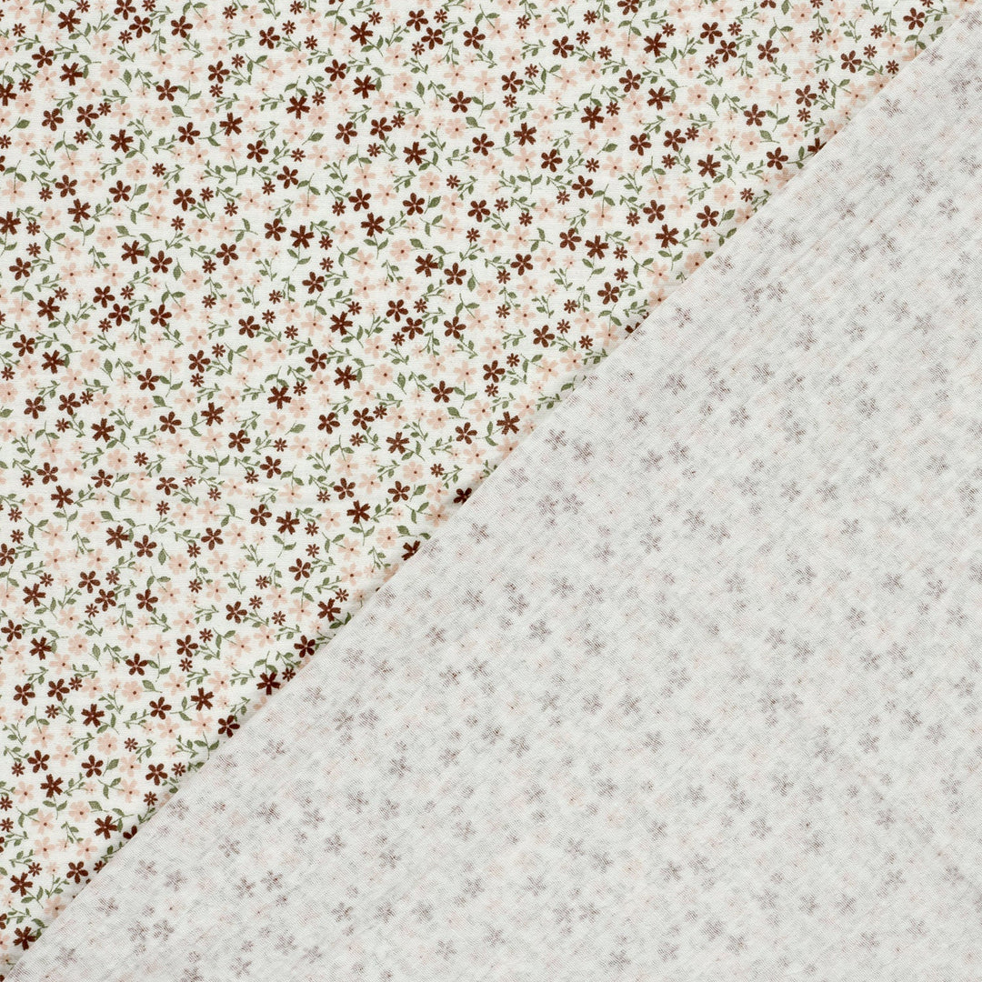 Tissu double gaze de coton - Motif Fleurs