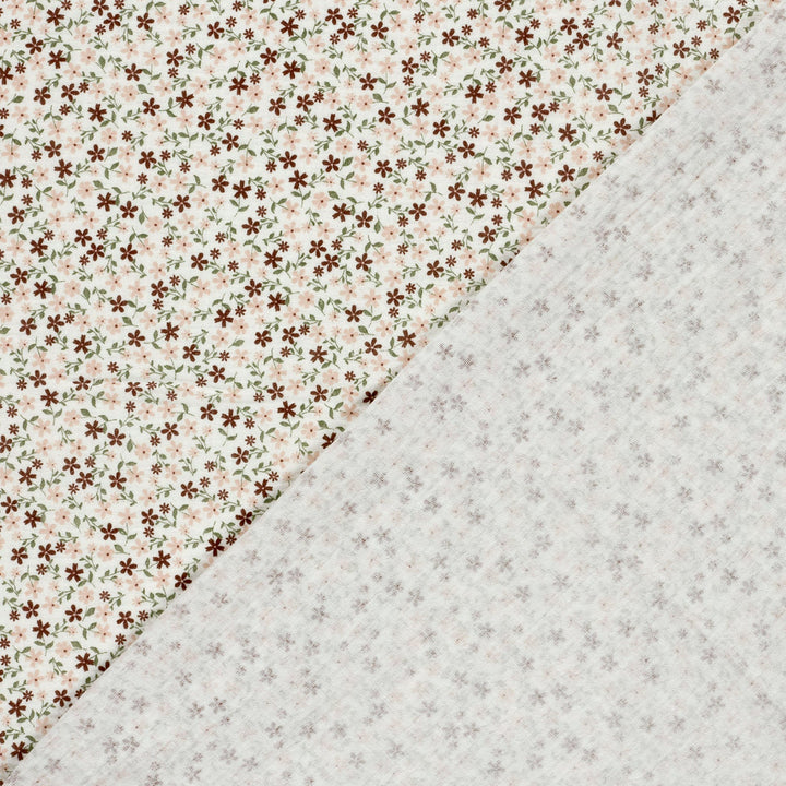 Tissu double gaze de coton - Motif Fleurs