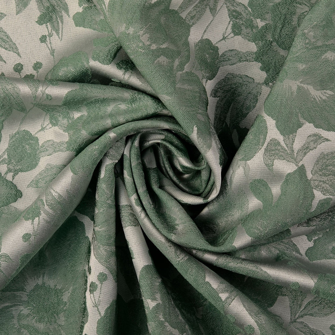 Tissu Jacquard- Roses Vertes - Biner Pinaton