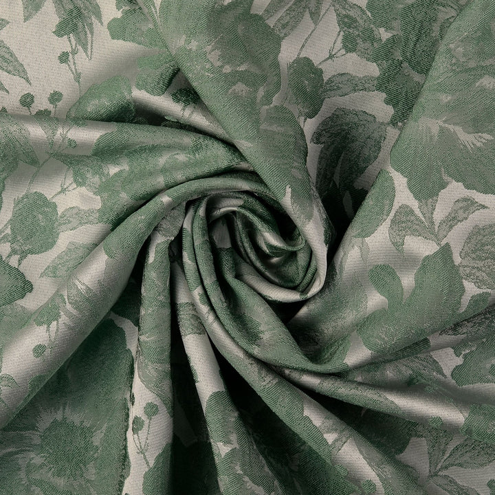 Tissu Jacquard- Roses Vertes - Biner Pinaton