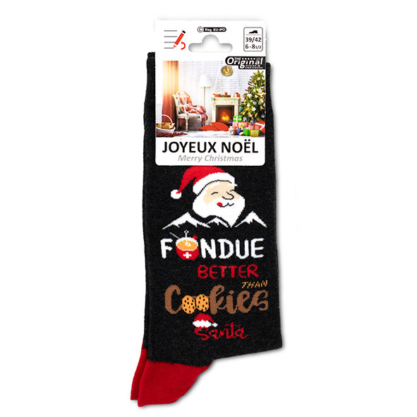 Chaussettes de noël - Santa Claus et Fondue