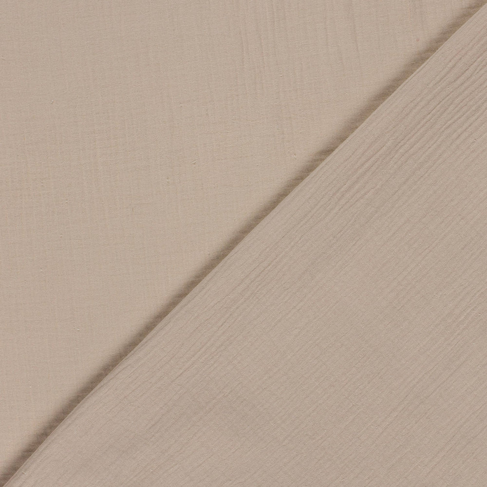 Tissu double gaze de coton - Beige - Biner Pinaton