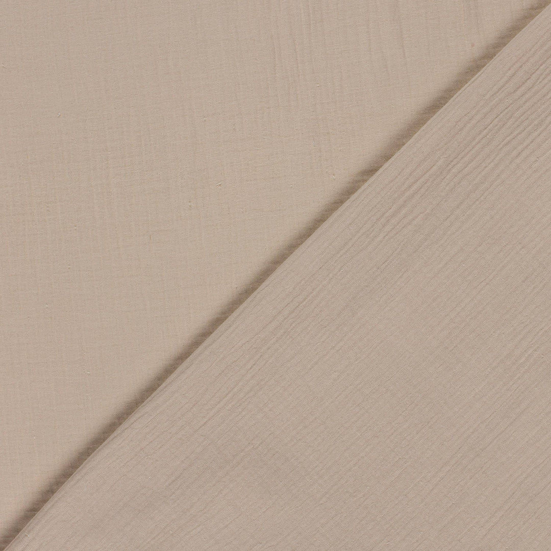 Tissu double gaze de coton - Beige - Biner Pinaton