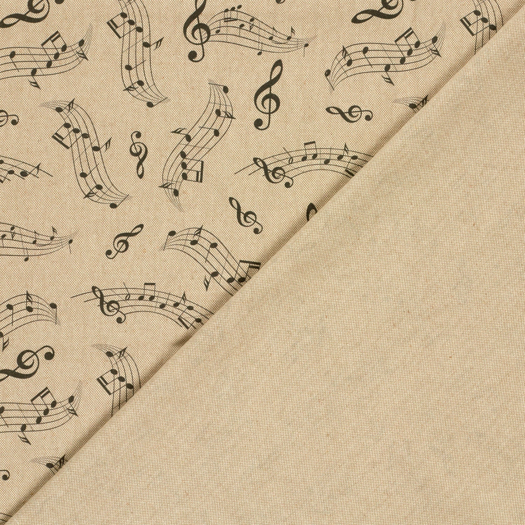 Tissu Toile- Notes de musique - Biner Pinaton