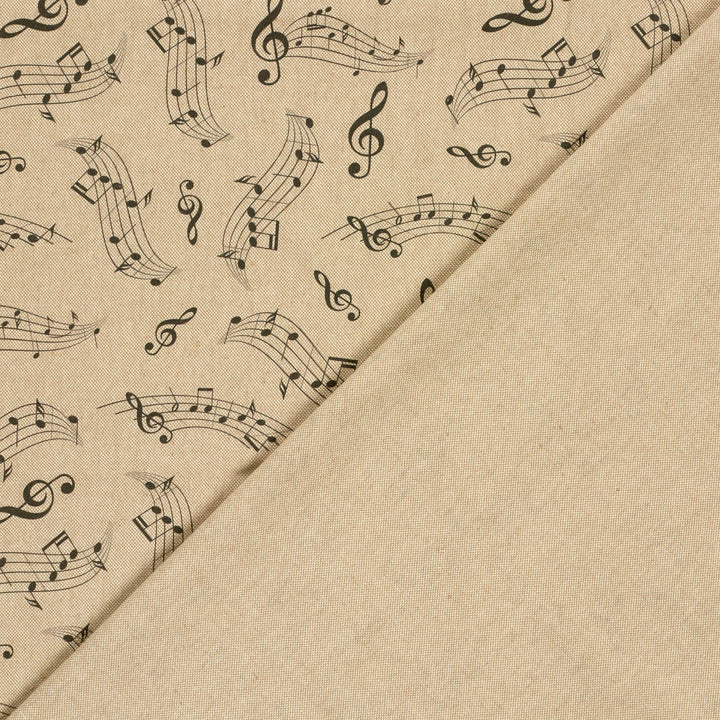 Tissu Toile- Notes de musique - Biner Pinaton