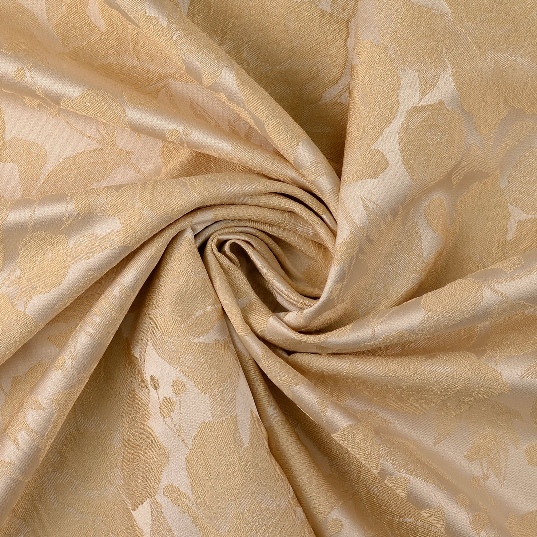 Tissu Jacquard- Roses en Crème