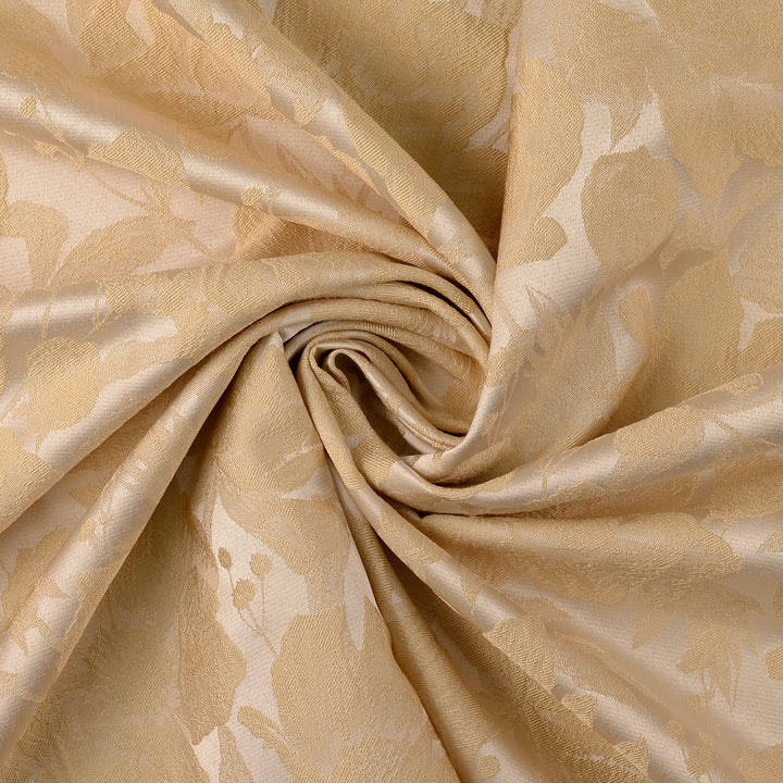 Tissu Jacquard- Roses en Crème