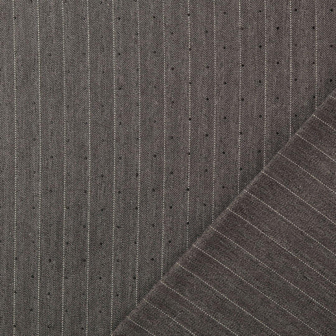 Tissu Tricot Viscose - Gris, rayures et dew drops