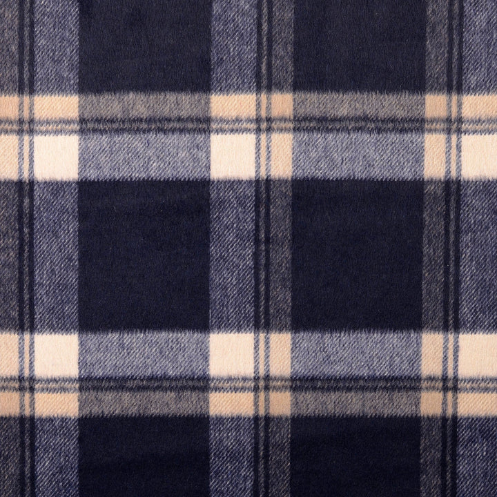 Tissu Lainage Polyester - Carreaux Bleu Marine