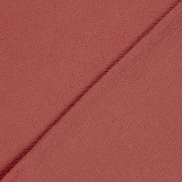 Tissu double gaze de coton - Rosewood