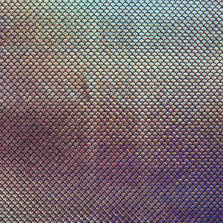 Tissu Lamé Enduit- Écailles Multicolores