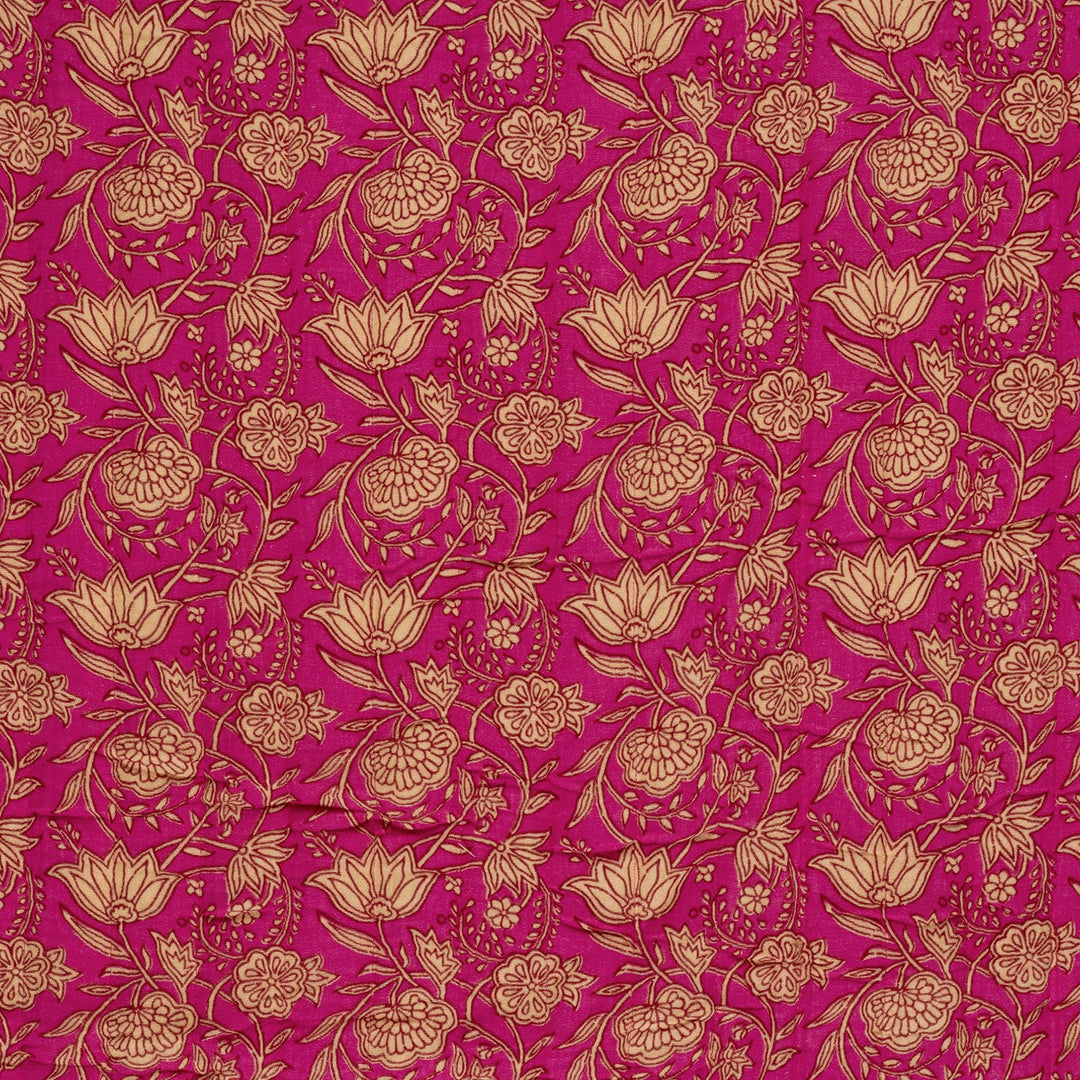 Tissu Matelassé Coton Double-Face- Indien Pink