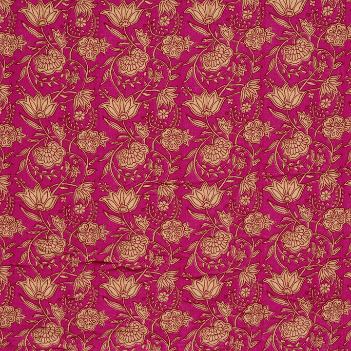 Tissu Matelassé Coton Double-Face- Indien Pink