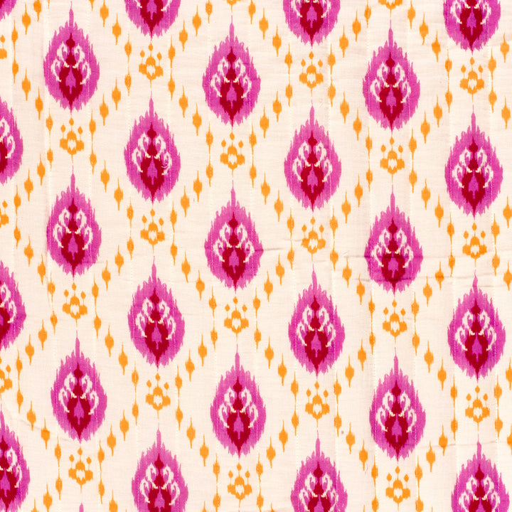 Tissu Matelassé Coton Double-Face- Indien Rose - Biner Pinaton