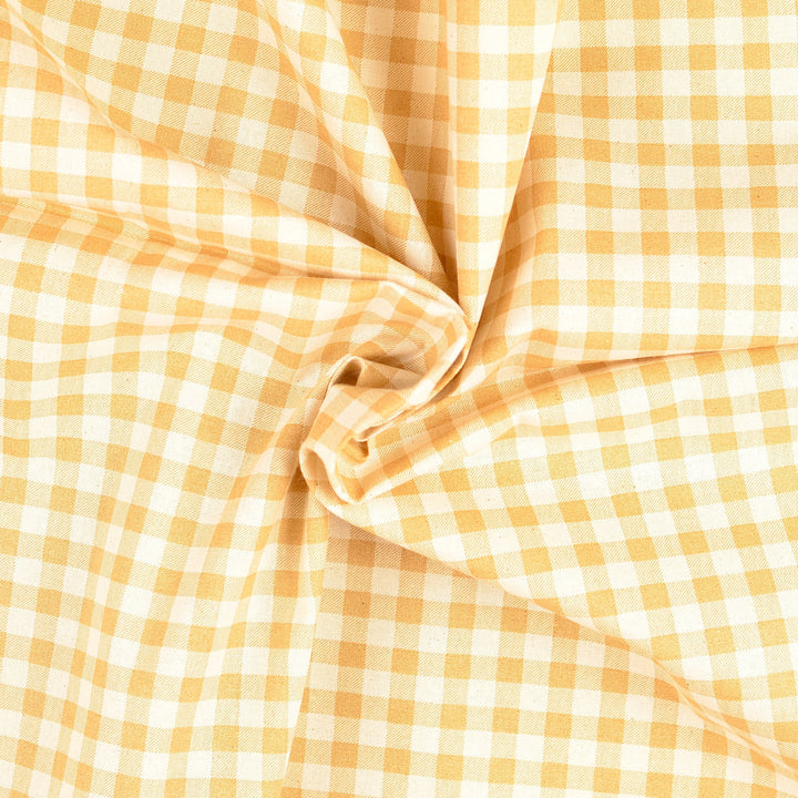Tissu Coton - Vichy Carreaux Jaune - Biner Pinaton