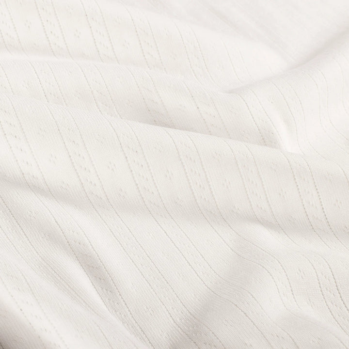 Tissu Jersey ajouré Pointelle- Blanc