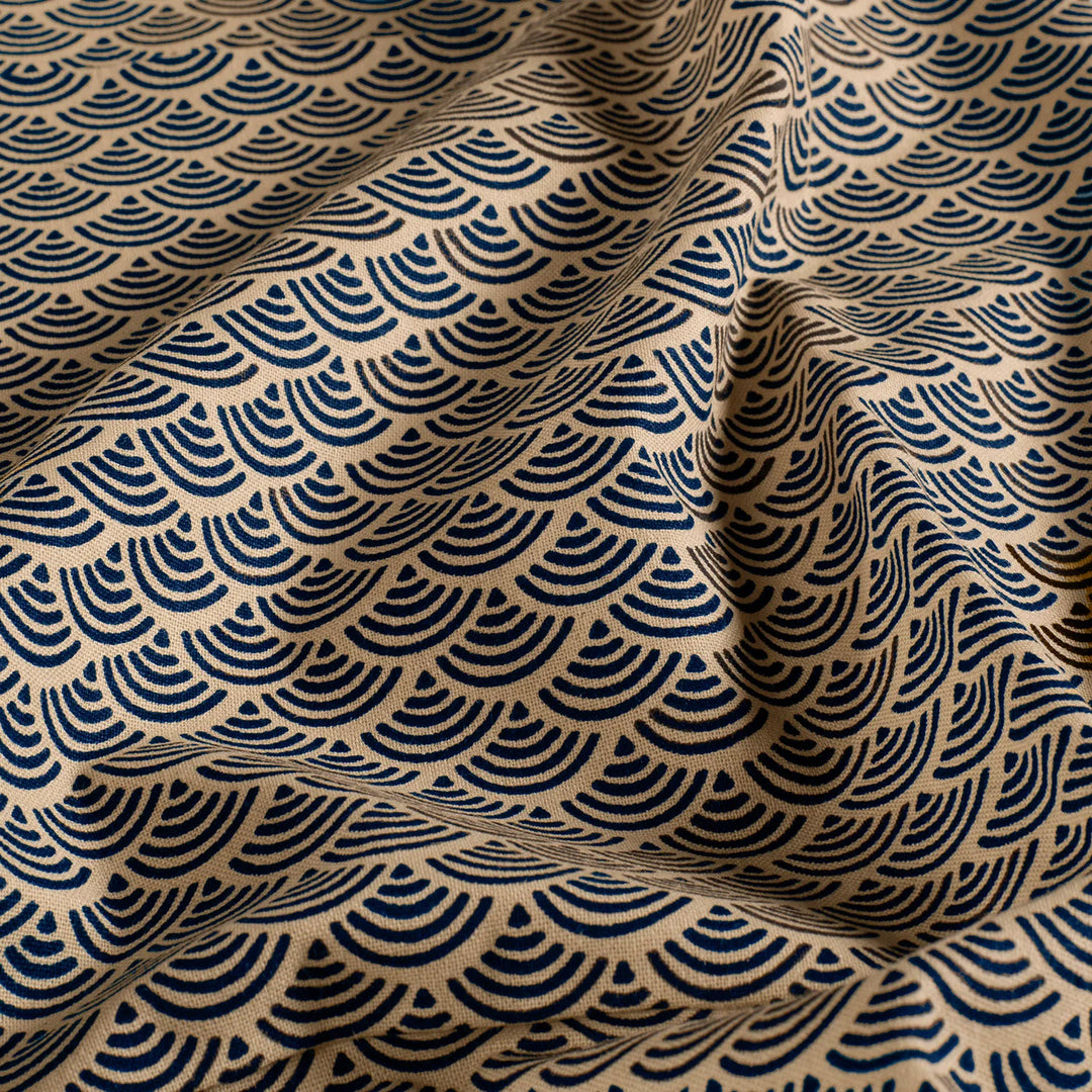 Tissu Coton Japonais - Seigaiha bleu - Biner Pinaton