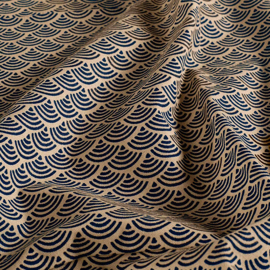 Tissu Coton Japonais - Seigaiha bleu - Biner Pinaton